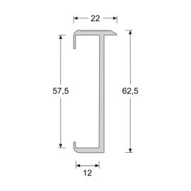 Trapprofiel laminaat 60 mm RVS 3,0m